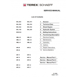 Terex - HR 1.5 HR 1.6 HR 2.0 HR 3.7 HR 11 HR 12 HR 13 HR 14 HR 16 HR 18 HR 20 HR 32 HR 42  - instrukcje napraw - schematy